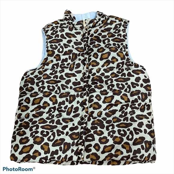 Gymboree Fleece Lined Cheetah Print Vest Small - Picture 1 of 5